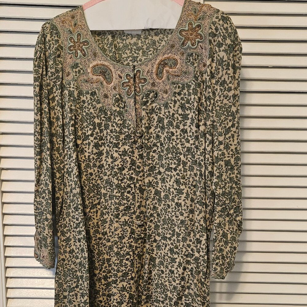 Vintage 1960s Indian tunic, pants & dupatta set